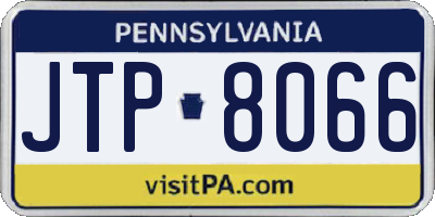 PA license plate JTP8066