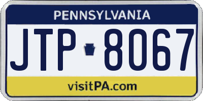 PA license plate JTP8067