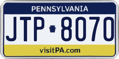 PA license plate JTP8070