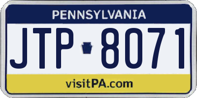 PA license plate JTP8071