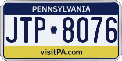 PA license plate JTP8076