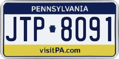 PA license plate JTP8091