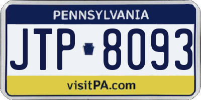 PA license plate JTP8093