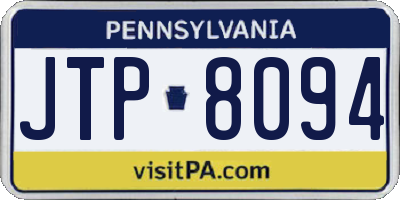 PA license plate JTP8094