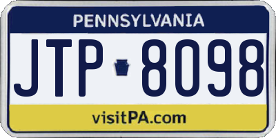 PA license plate JTP8098