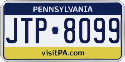 PA license plate JTP8099
