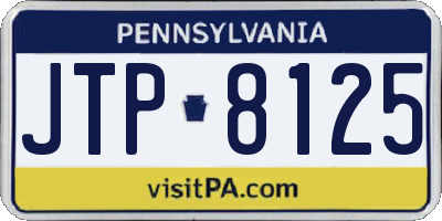 PA license plate JTP8125
