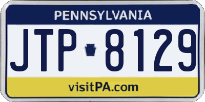 PA license plate JTP8129