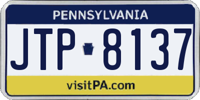 PA license plate JTP8137