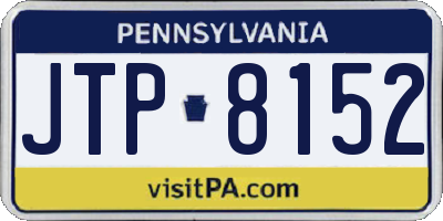 PA license plate JTP8152