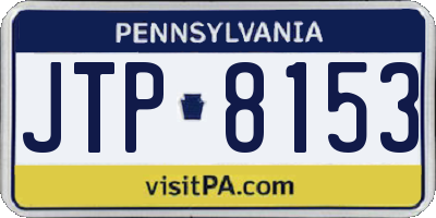 PA license plate JTP8153