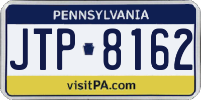 PA license plate JTP8162