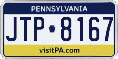 PA license plate JTP8167