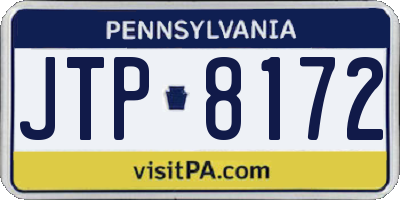 PA license plate JTP8172