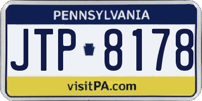 PA license plate JTP8178