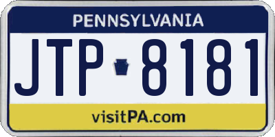 PA license plate JTP8181