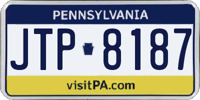 PA license plate JTP8187