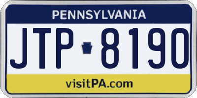 PA license plate JTP8190