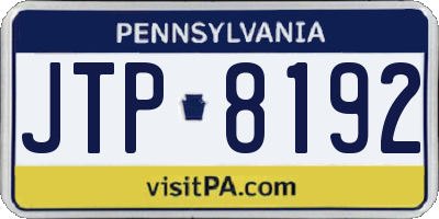 PA license plate JTP8192
