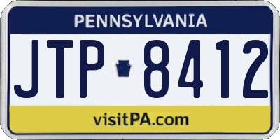 PA license plate JTP8412