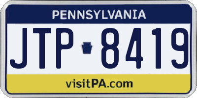PA license plate JTP8419