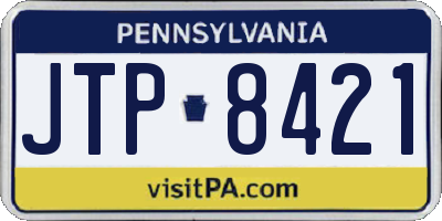 PA license plate JTP8421