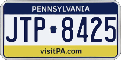 PA license plate JTP8425