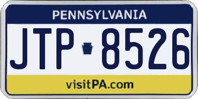 PA license plate JTP8526