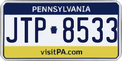 PA license plate JTP8533