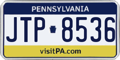 PA license plate JTP8536