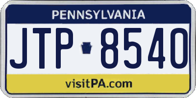 PA license plate JTP8540