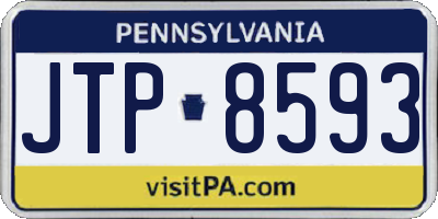 PA license plate JTP8593