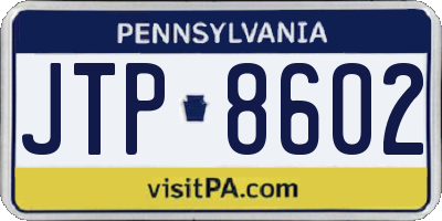 PA license plate JTP8602