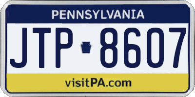 PA license plate JTP8607