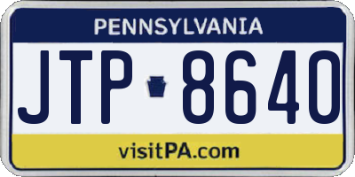 PA license plate JTP8640
