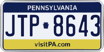PA license plate JTP8643