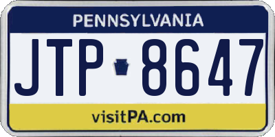 PA license plate JTP8647
