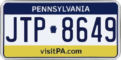 PA license plate JTP8649