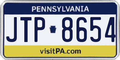 PA license plate JTP8654