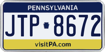 PA license plate JTP8672