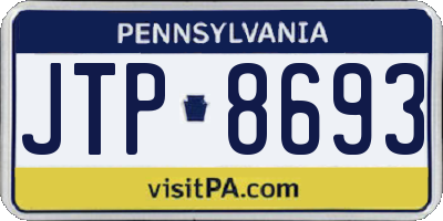 PA license plate JTP8693