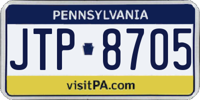 PA license plate JTP8705