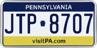 PA license plate JTP8707