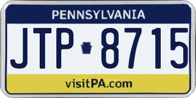 PA license plate JTP8715