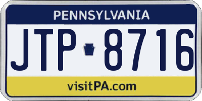 PA license plate JTP8716