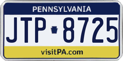 PA license plate JTP8725
