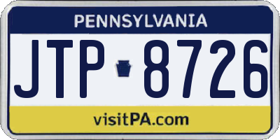 PA license plate JTP8726