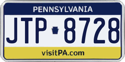PA license plate JTP8728