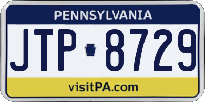 PA license plate JTP8729