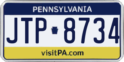 PA license plate JTP8734